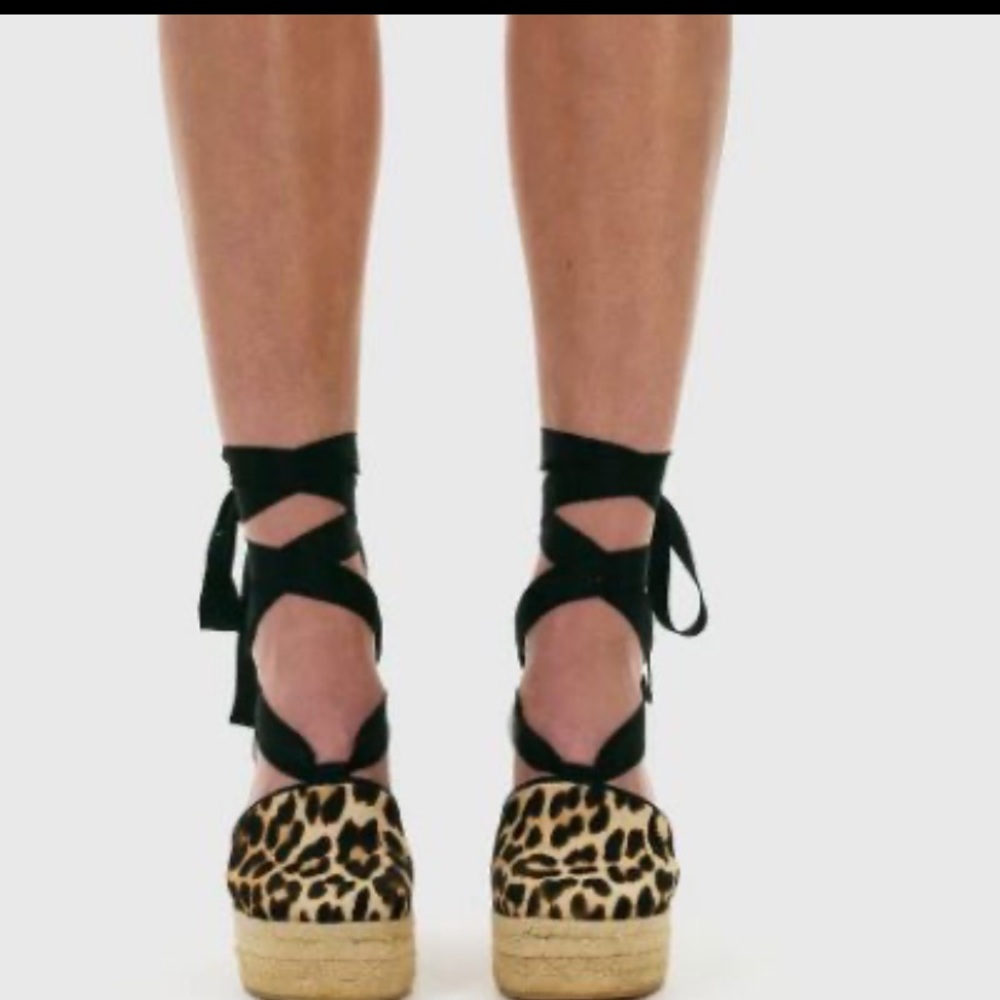 Tory Burch Elisa Leopard Wedge Espadrille 7.5 - Picture 2 of 13